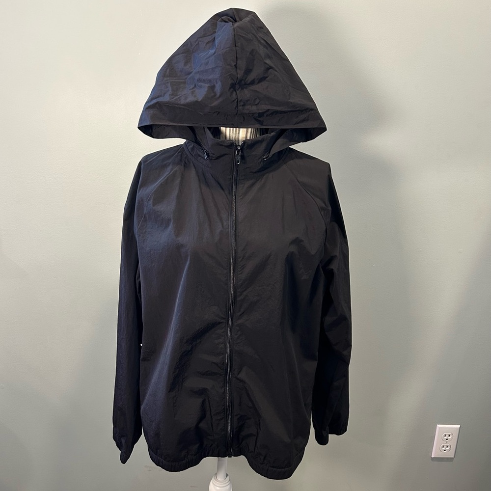 Victoria’s Secret PINK Lightweight Parachute Hidden Hood Jacket L/XL Black